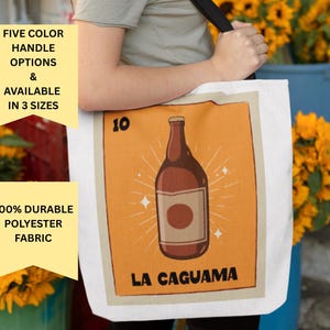 Loteria Tote Bag, La Caguama Design, Mexican Inspired Shopping Bag, Canvas Grocery Tote, Beach Bag, Fiesta Tote, Colorful Market Tote