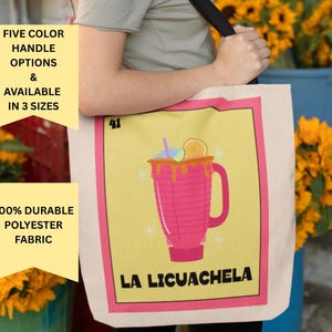 Loteria Tote Bag, La Licuachela Design, Mexican Inspired Shopping Bag, Canvas Grocery Tote, Beach Bag, Fiesta Tote, Colorful Market Tote,