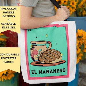 Loteria Tote Bag: El Mañanero Mexican-Inspired Canvas Shopping Bag