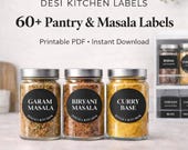 Desi Meal Prep Labels Printable | 60+ Masala & Pantry Labels | Freezer Curry Base Stickers | Canva Editable Kitchen Organizer PDF
