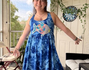 Rainbow Fish Inspired Teacher Dress | Handmade Book Character Inspired Dress | Preschool Teacher Outfit | Ocean Theme Classroom Dress | One-