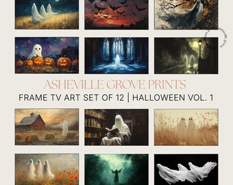 Halloween Ghost Frame TV Art Bundle of 12 | Spooky Ghost Samsung Frame TV Digital Download | Haunted Wall Decor for Fall Home