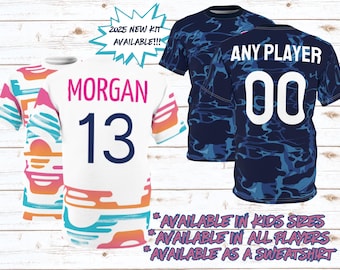 Custom Wave Jersey Women's Soccer Shirt Alex Morgan Shirt Jaedyn Shaw Shirt Naomi Girma Shirt Custom Wave Sweatshirt