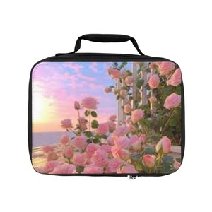 Floral Print Lunch Bag - Cute Floral Tote, Picnic Bag, Reusable Lunchbox, Gift for Her, Summer Dining Essentials