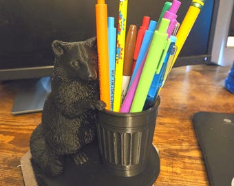 Raccoon Desk Organizer – Trash Can Pencil Holder
