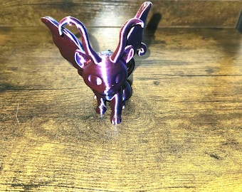 Alebrije Spirit Cat — Winged Metallic Guardian Figurine