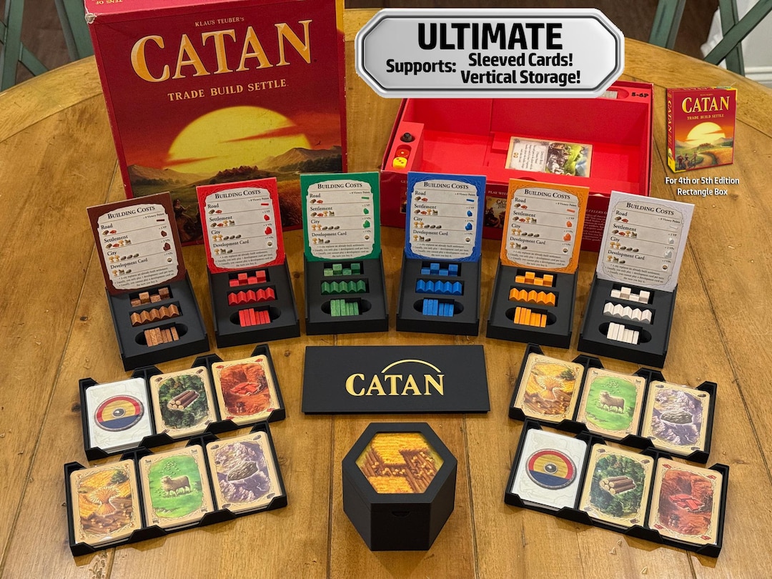 CATAN Board Game Organizer Insert: Base Game + 5-6 Player