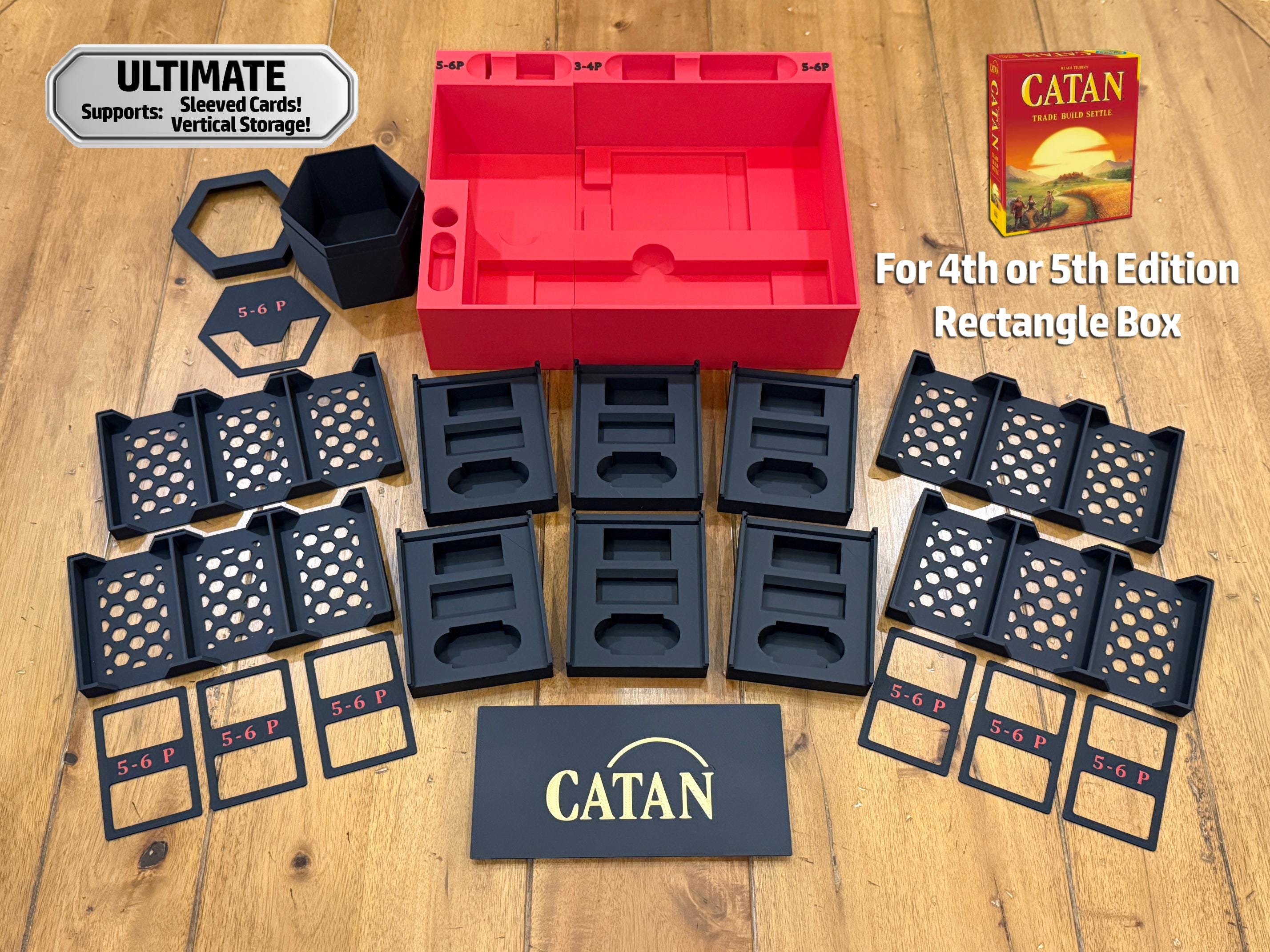 CATAN Board Game Organizer Insert: Base Game + 5-6 Player
