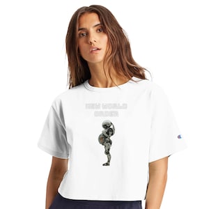 Women&#39;s Cropped Heritage Crewneck T-Shirt | Champion T453W White