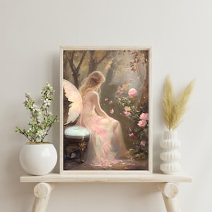 Whimsical Fairy Art Print – DIGITAL DOWNLOAD | Enchanted Forest Fairy Wall Art | Cottagecore & Fairycore Printable Decor