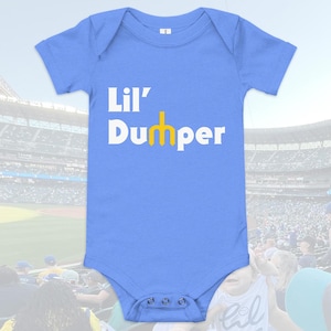 Lil' Dumper Baby Onesie ('70s Retro Blue) | Seattle Baseball X Big Dumper X RCDC Infant Bodysuit