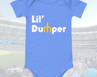 Lil' Dumper Baby Onesie ('70s Retro Blue) | Seattle Baseball X Big Dumper X RCDC Infant Bodysuit