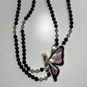Vintage Art Deco Butterfly Pendant Necklace-1920s inspired
