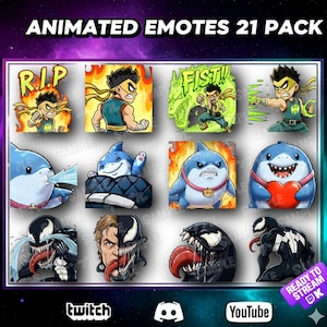Rivals 21 Animated Emotes | Emotes for Twitch, Kick, Discord and YouTube | 200x200, 112x112, 56x56 and 28x28 Transparent Background