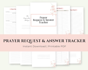Prayer Request and Answer Tracker | Faith Printable | Track Prayers and God's Answers | Christian Journal Page | Digital Download PDF