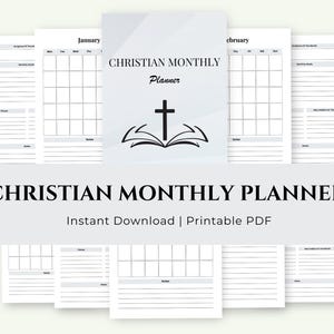 Christian Monthly Planner Printable | Faith-Based Calendar Pages | Bible Verse Organizer | Digital Download | Scripture Life Planner