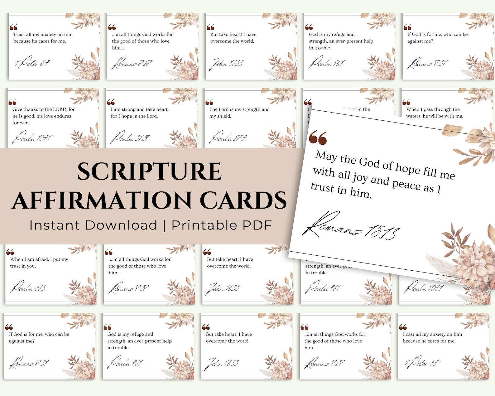 Scripture Affirmation Cards Printable | Christian Encouragement PDF ...
