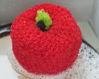 Patrón de manzana roja a crochet – Patrón de manzana amigurumi en PDF – Tutorial fácil de fruta a crochet – Descarga instantánea – Regalo DIY hecho a mano