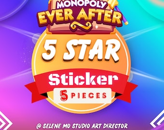 5 Star 5 Pieces Stickers for Ever After Album , Monopoly Go