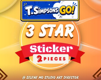 2 Pieces 3 Star Stickers , The simpson Album , Monopoly Go Sticker