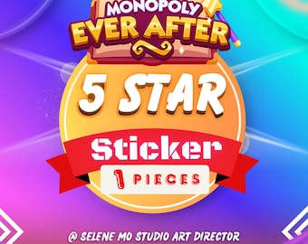 1 Pieces 5 Star Stickers , Ever After Album , Monopoly Go Sticker