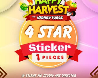 Happy Harvest Album , 1 Piece 4 Star Stickers , Monopoly Go