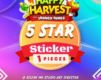 1 Pieces 5 Star Stickers , Happy Harvest Album , Monopoly Go Sticker