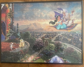 Thomas Kinkade, Aladdin Framed Puzzle - Etsy