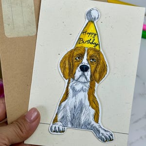 Personalized Dog Birthday Card from Your Pet Photo, Hand-Drawn Custom Pet Portrait Card, Unique Dog Lover Gift, Handmade Greeting Card