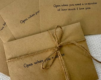 Open When Letters Set for Boyfriend or Girlfriend, Long Distance Relationship Gift, Christmas Romantic Envelope Notes, Emotional Love Letter