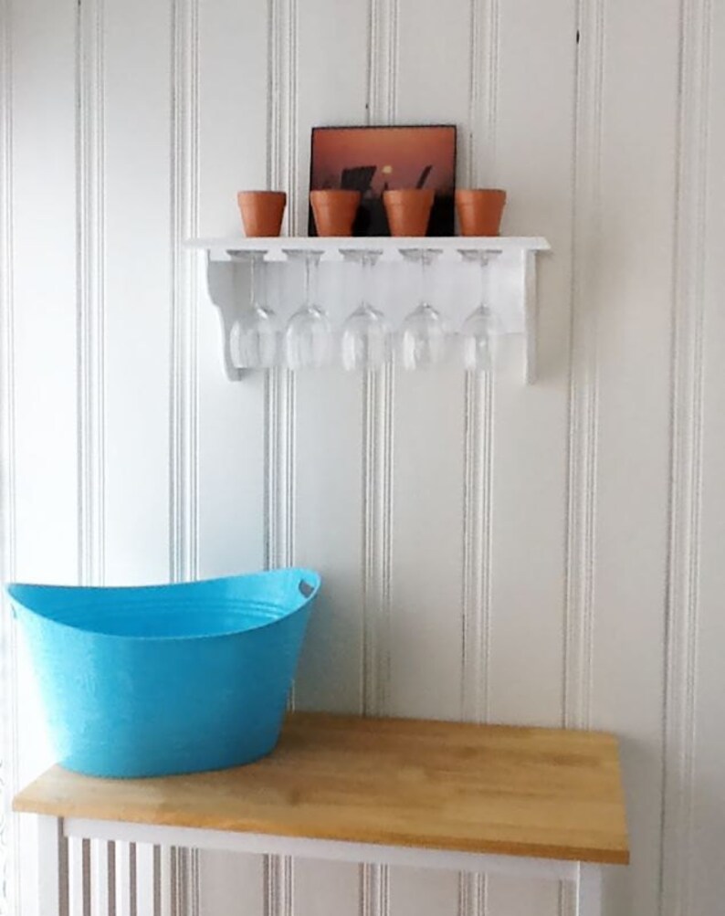Wine Glass Stemware Shelf From Reclaimed Wood Holds 10 Glasses Etsy