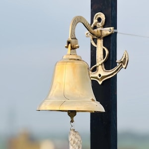 Personalized Antique Bell – Engraved brass bell with Your Custom Message! Ideal for Birthdays, Weddings, Anniversaries, Home Decor, Boats,