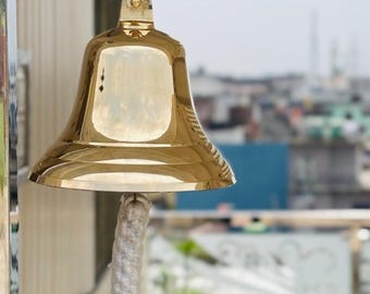 Personalized Brass Bell, Engraved Hanging Bell Indoor \ Outdoor, Nautical Bell, Ship Boat Maritime Decor, Customized Bell, Christmas Bell