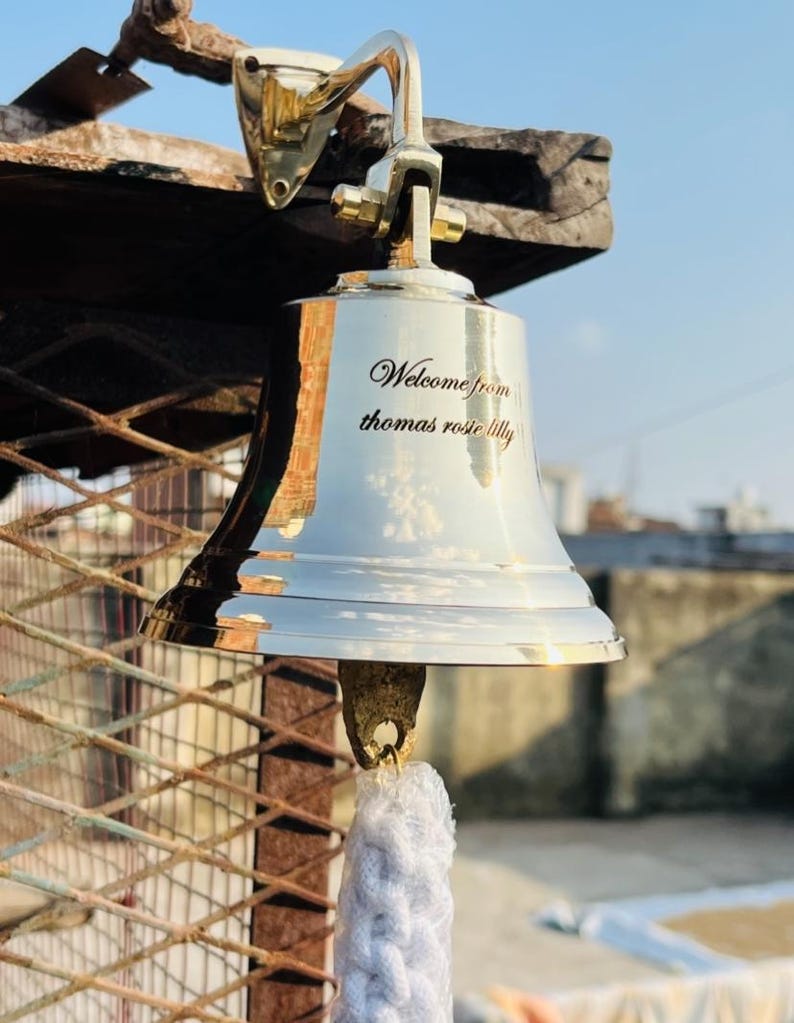Personalized Engraved Brass Bell: Antique Finish Nautical Decor - Etsy