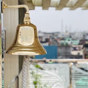 Personalized Engraved Brass Bell: Antique Nautical Decor, Maritime Gift