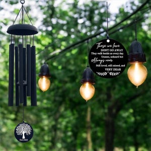 Custom Memorial Wind Chime, Personalized Listen to the Wind Sympathy Wind Chime, Sympathy Gifts for Loss of a Loved One, In Loving Memory.