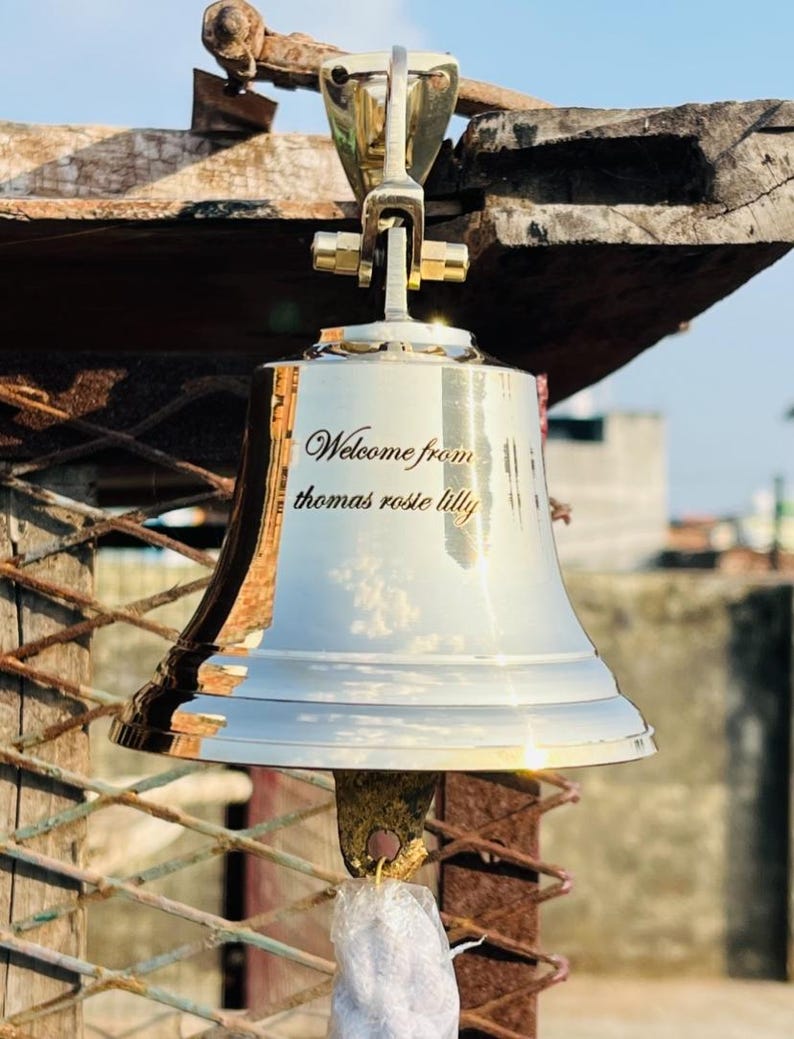 Personalized Engraved Brass Bell: Antique Finish Nautical Decor - Etsy
