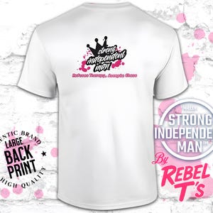 Strong Independent Man™ T-Shirt – Refuses Therapy Accepts Chaos – Funny Sarcastic Back Print Shirt for Men – Mental Health Humor Tee Gift
