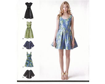 Simplicity K1873 Cynthia Rowley Misses-jurk en capejas naaipatroon maat 6-14
