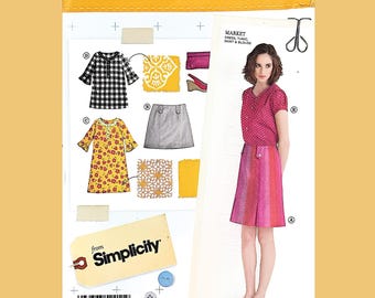 Lisette for Simplicity 2211 Misses Dress Tuniek Blouse Rok Maat 6-14 Vintage