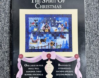 Mount Redoubt Designs - Padrão de colcha "O Espírito do Natal" - Aplique para pendurar na parede - Meia de Natal Vintage