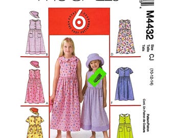 McCall’s M4432 Girls Dress Sewing Pattern Sundress Vintage