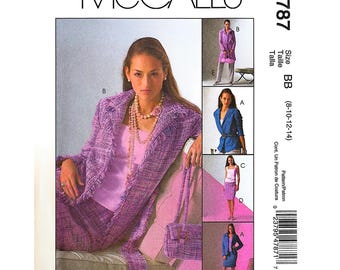 McCall’s M4787 Sewing Pattern Misses Jacket Skirt Pants Top Size 8-14 Vintage