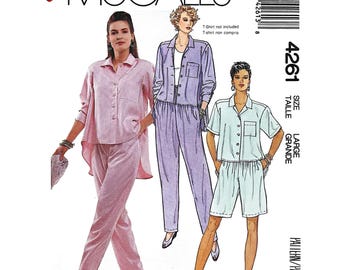 Easy McCall's 4261 Sewing Pattern: Misses Blouse, Pants, Shorts Size Large 1989