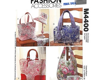 McCall’s M4400 Laura Ashley Bag Hat Sewing Pattern Tote Bag Accessories Vintage