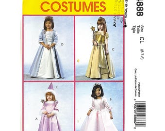 McCall’s M4888 Costume Sewing Pattern Girls Princess Fairy Dress Size 6-8 Vintage
