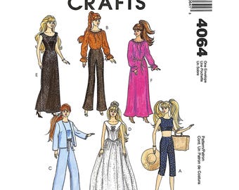McCall's 4064 Doll Clothes Sewing Pattern: 11.5" Fashion Doll Wardrobe (2003)