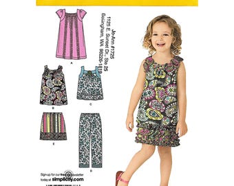 Simplicity 2238 kinderjurk top cropped broek rok maat 3-8