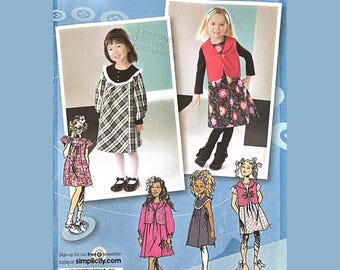 Simplicity 2157 meisjesjurk trui vest Naaipatroon maat AA 1/2 1 2 3