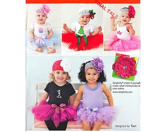 Eenvoud 1956 babytutu en appliqués naaipatroon maat A XS-L
